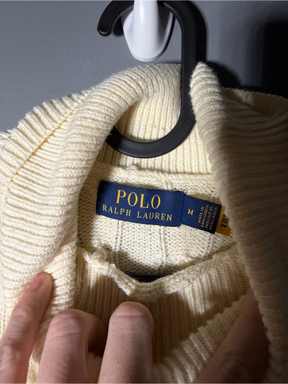 Polo Ralph Lauren Cotton Cable Knit Turtleneck Sweater Size Medium - Picture 3 of 5